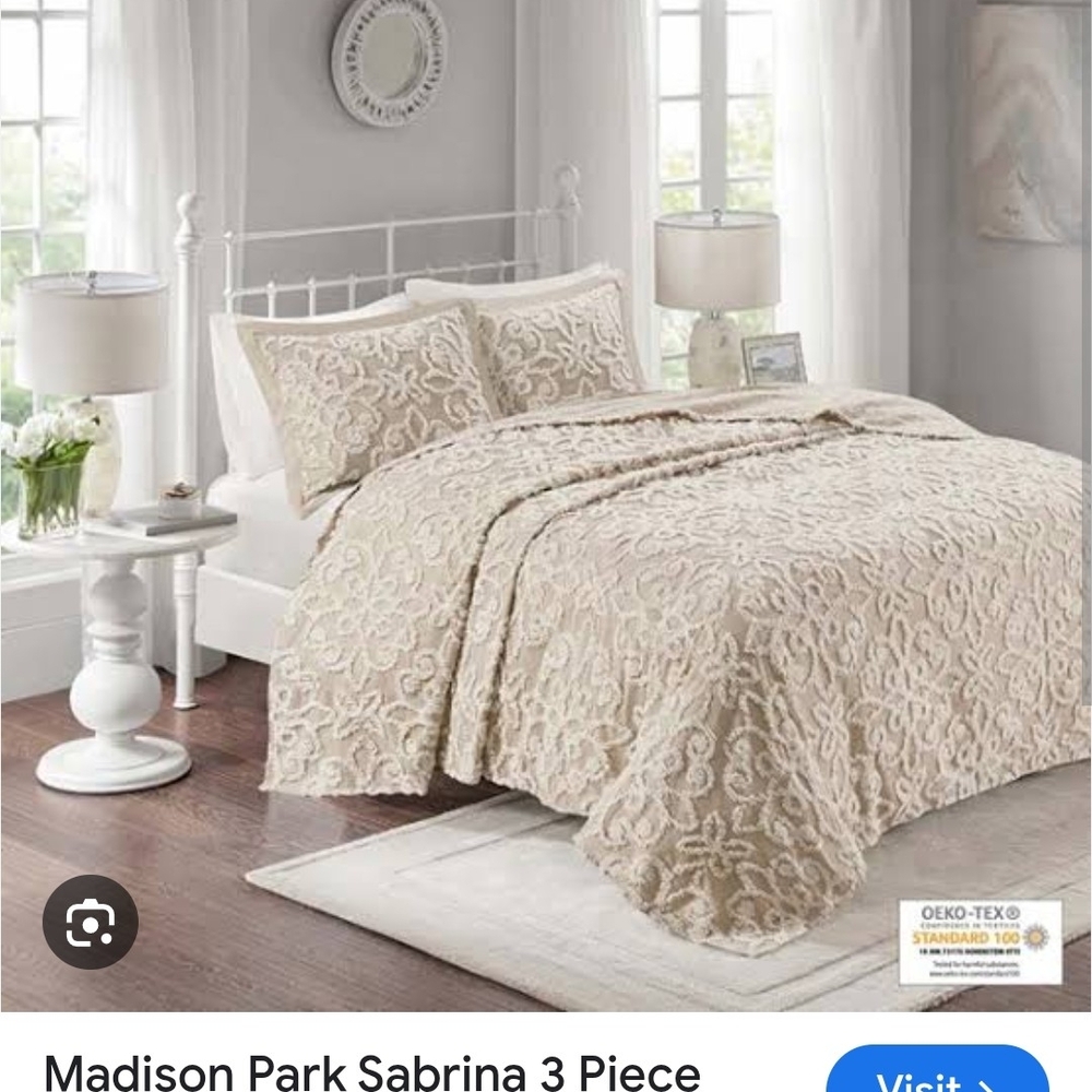 Madison Park Sabrina Quilted Bedding Set - Cream and Tan